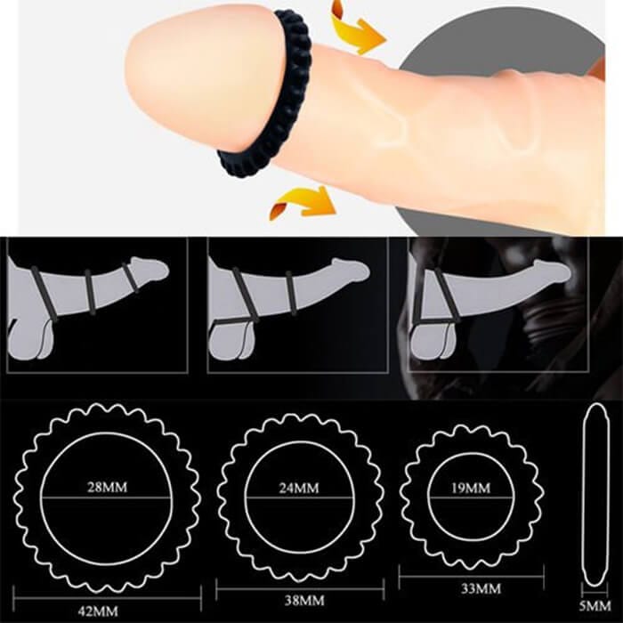 Bộ 3 Vòng Đeo Dương Vật Titan Cao Cấp