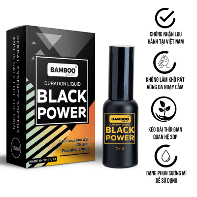 Xịt USA Bamboo Delay – Black Power - Kéo Dài Thời Gian - 15ml