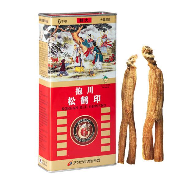 Hồng sâm khô Hàn Quốc POCHEON hộp thiếc 300g 18 củ