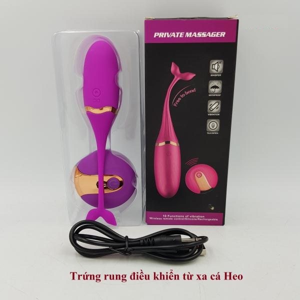 Trứng Rung Không Dây Cá Heo 10 Chế Độ Private Massager 21 trung rung khong day ca heo thanh hoa 2