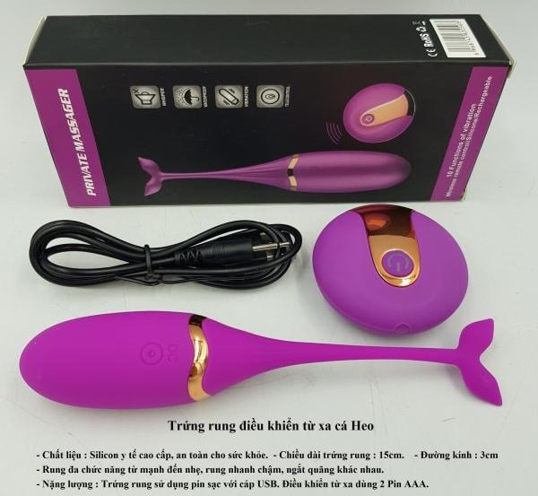Trứng Rung Không Dây Cá Heo 10 Chế Độ Private Massager 19 trung rung khong day ca heo thanh hoa 3