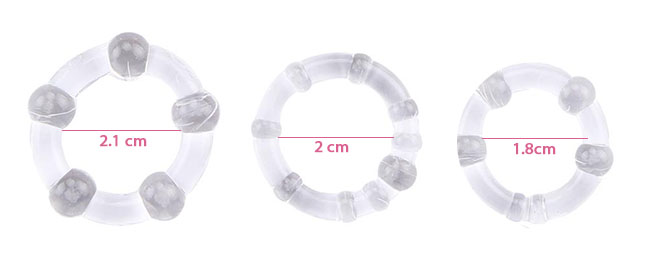 Bộ 3 Vòng Đeo Dương Vật Đính Cườm Kéo Dài Thời Gian Get Lock Chisa 6 DC60G 210