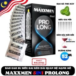 Bao Cao Su Cao Cấp Maxman 5in1 Prolong - Kéo Dài Thời Gian - Gai Lớn