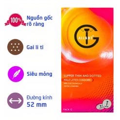 Bao Cao Su Gallant Supper Thin And Dotted Gân Gai Medevice Hộp 12 cái