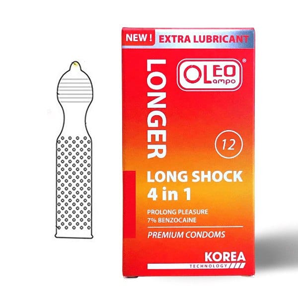 Bao Cao Su Oleo Lampo LONG SHOCK 4 in 1 1 Bao Cao Su Oleo Lampo LONG SHOCK 4 in 1