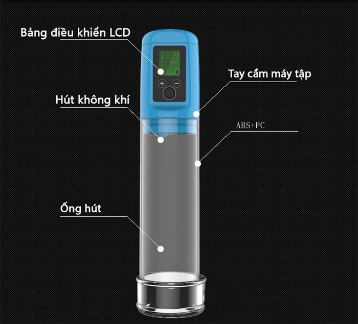 Máy Tập Kéo Dài Dương Vật Tự Động Pin Sạc LCD G4 12 25