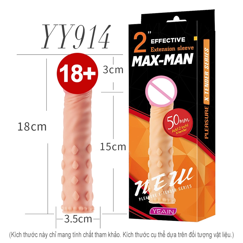 Bao Cao Su Đôn Dên Maxman Silicon Gai YY914 Tăng Thêm 5cm 6 Bao Cao Su Đôn Dên Maxman Silicon Gai YY914 Tăng Thêm 5cm