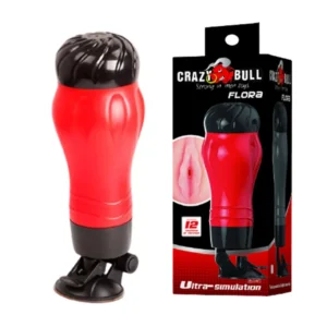 Âm Đạo Giả Đèn Pin Crazy Bull Flora Đỏ Có Đế