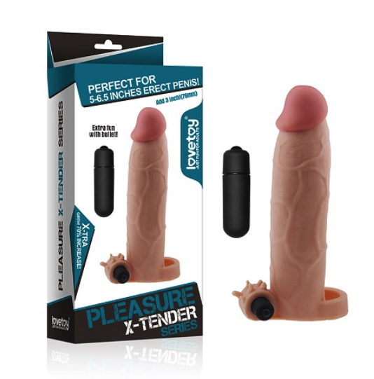 Bao Cao Su Đôn Dên 7cm Cao Cấp Rung Lovetoy Pleasure X-Tender Series (Xanh MS2) 1 Bao Cao Su Đôn Dên 7cm Cao Cấp Rung Lovetoy Pleasure X-Tender Series (Xanh MS2)