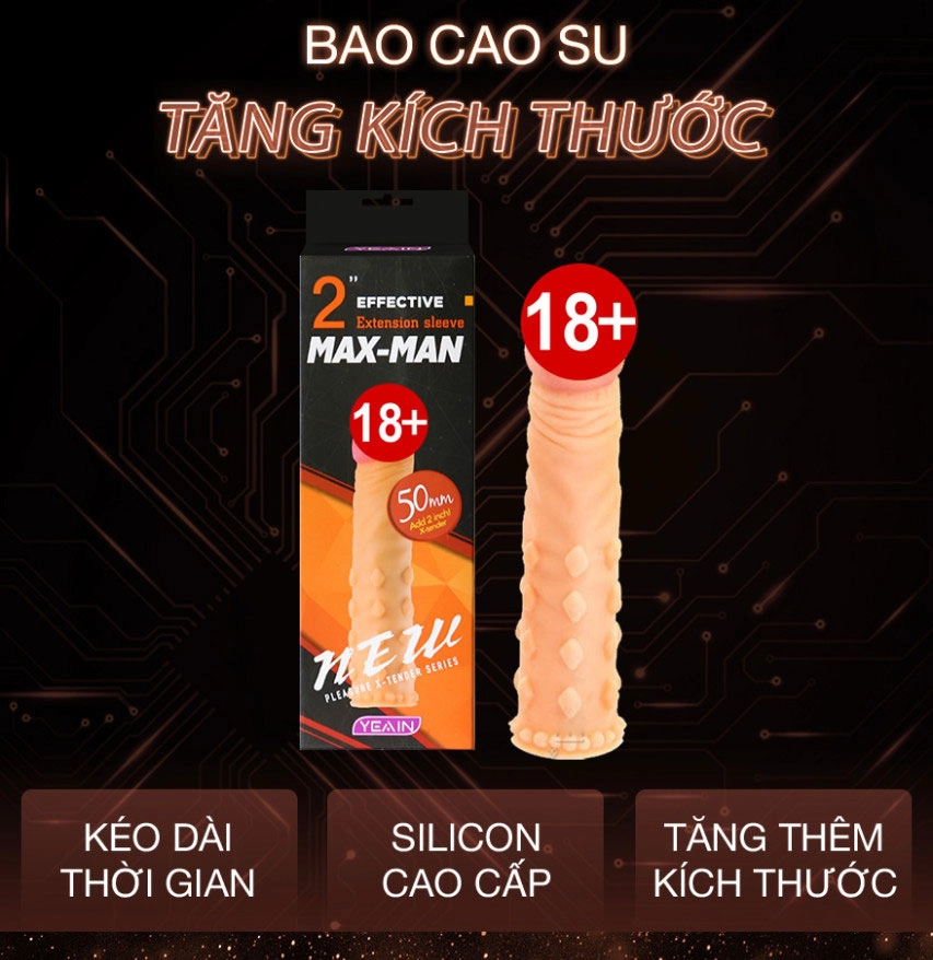 Bao Cao Su Đôn Dên Maxman Silicon Gai YY914 Tăng Thêm 5cm 17 f8f6ccae9b958d0426d3e288bae19e4d