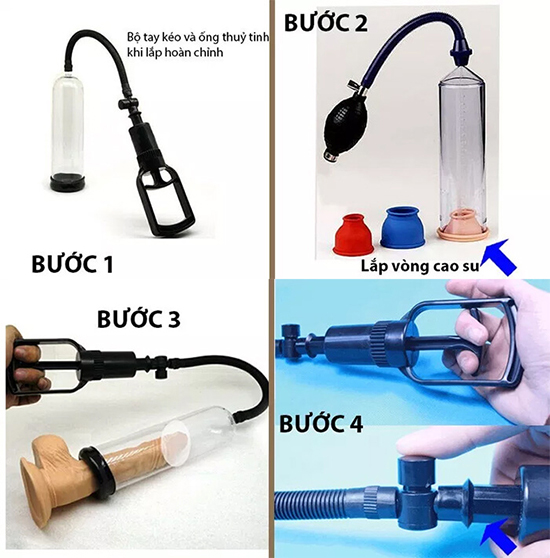 Máy Tập Kéo Tay Dương Vật EnLargement Pump Giá Rẻ 8 may tap duong vat re pump hdsd 1