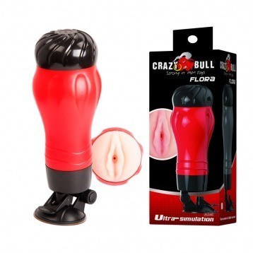 Âm Đạo Giả Đèn Pin Crazy Bull Flora Đỏ Có Đế 4 Âm Đạo Giả Đèn Pin Crazy Bull Flora Đỏ Có Đế