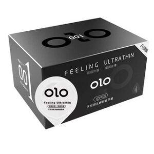 Bao Cao Su 0.01 OLO Đen Hương Vani, Siêu Mỏng, Nhiều Gel Bôi Trơn Kéo Dài Thời Gian - Hộp 10 chiếc
