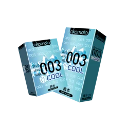 Bao Cao Su Okamoto 0.03 Cool Siêu Mỏng Bóng Láng Mát lạnh