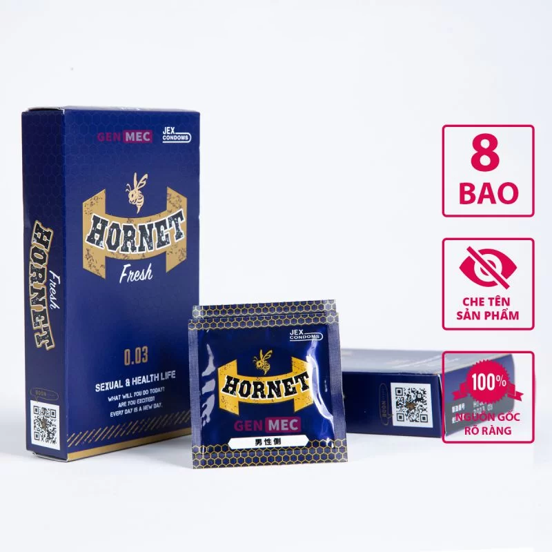 Bao Cao Su Jex Hornet Fresh 0.03 Siêu Mỏng, Nhiều Gel, Hương Bạc Hà 8s 7 Bao Cao Su Jex Hornet Fresh 0.03 Siêu Mỏng, Nhiều Gel, Hương Bạc Hà 8s