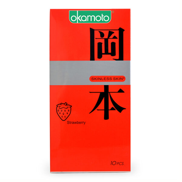 bao cao su okamoto skinless skin strawberry huong dau hop 10 cai 1