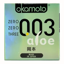 Bao Cao Su Okamoto 0.03 Aloe Tinh Chất Lô Hội Hộp 3 Cái
