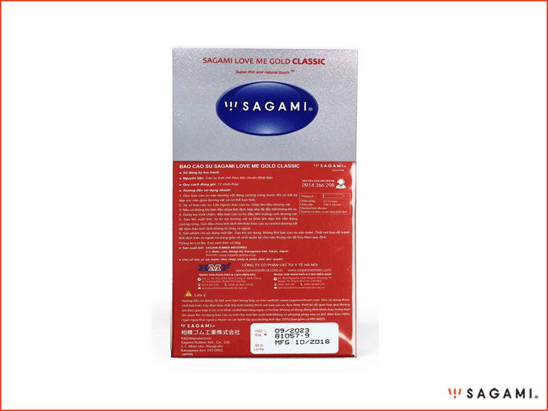 Bao Cao Su Sagami Classic – Hộp 12 Chiếc, Mỏng, Ôm Khít 15 Bao cao su Sagami Classic mua o dau