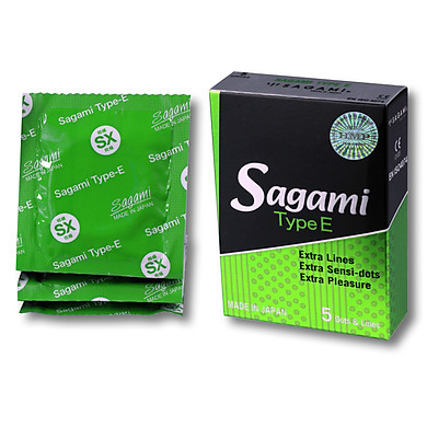 Bao Cao Su Sagami Type E – Hộp 5 Chiếc, Gân Gai 3 Bao Cao Su Sagami Type E – Hộp 5 Chiếc, Gân Gai