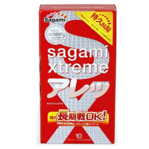 Bao Cao Su Sagami Xtreme Feel Long – Hộp 10 Chiếc, Có Gai, Kéo Dài Thời Gian