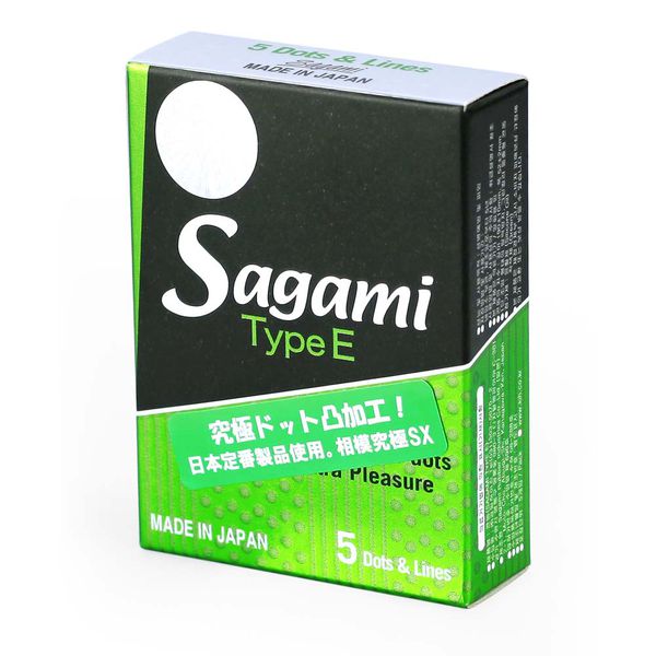 Bao Cao Su Sagami Type E – Hộp 5 Chiếc, Gân Gai 5 Bao Cao Su Sagami Type E – Hộp 5 Chiếc, Gân Gai