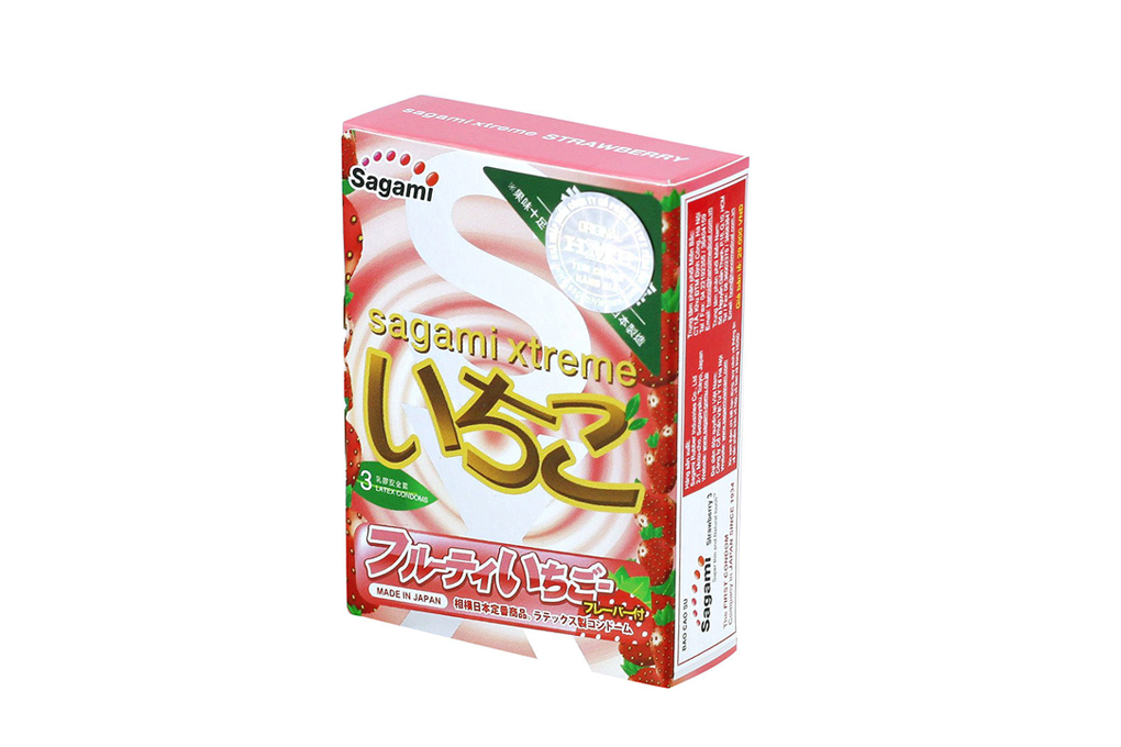 Bao Cao Su Sagami Xtreme Strawberry, Hương Dâu 6 bao cao su sieu mong sagami xtreme strawberry 3 ca 2