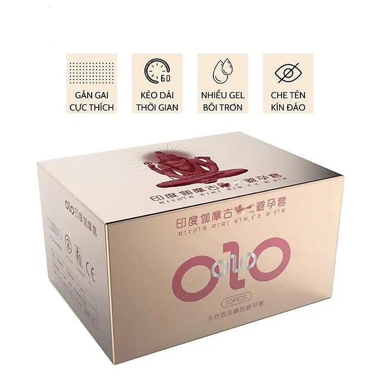 Bao Cao Su OLO Gamma Formula - Kéo Dài Thời Gian, Gân Gai - Hộp 10 Cái 17 bao cao su olo keo dai co gai va gan 45601685939855