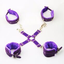 Hogtie restraint Bdsm Leather Handcuffs Ankle Cuffs Cross Buckle Adult Bondage Fetish Slave Games Sex Toys 4 11zon
