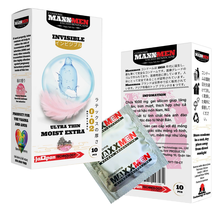 Bao cao su size 49mm Maxxmen Invisible 002, công nghệ NHẬT BẢN cực siêu mỏng NHIỀU GEL, hương hoa anh đào cho LGBT, Gay 13 Bao cao su size 49mm Maxxmen Invisible 002, công nghệ NHẬT BẢN cực siêu mỏng NHIỀU GEL, hương hoa anh đào cho LGBT, Gay