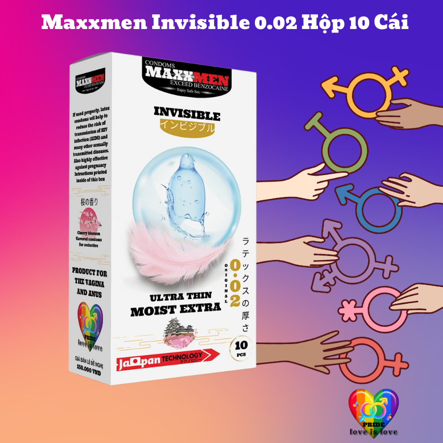 Bao cao su size 49mm Maxxmen Invisible 002, công nghệ NHẬT BẢN cực siêu mỏng NHIỀU GEL, hương hoa anh đào cho LGBT, Gay 19 Bao cao su size 49mm Maxxmen Invisible 002, công nghệ NHẬT BẢN cực siêu mỏng NHIỀU GEL, hương hoa anh đào cho LGBT, Gay