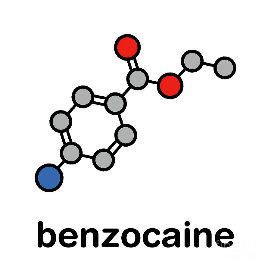 Các thành phần trong thuốc xịt chống xuất tinh sớm là gì? 7 2 benzocaine local anaesthetic drug molecule molekuulscience photo library