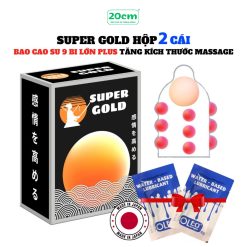 Bao Cao Su Bi Lớn 1 cm Super Gold Kèm 2 Gói Gel Bôi Trơn Oleo 8g