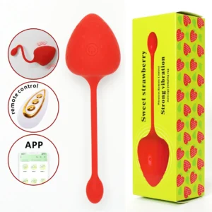 Trứng Rung Điều Khiển Từ Xa Hình Trái Dâu Chât Liệu Tốt 9 Chế Độ Rung