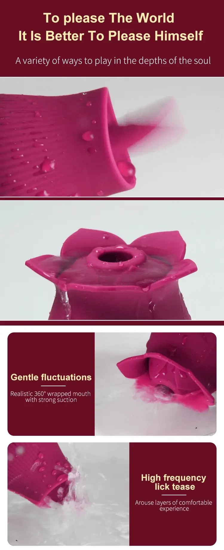 rose sucking and tongue vibrator 2in1 rose toy