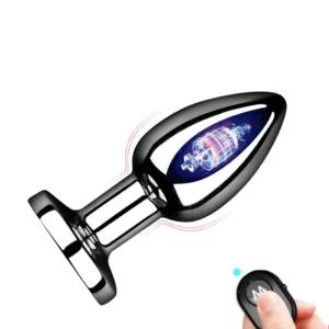 Phích Cắm Hậu Môn Kim Loại Điều Khiển Từ Xa 10 Chế Độ Rung