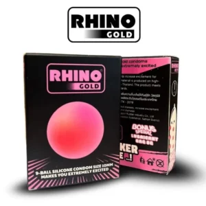 Bao Cao Su Rhino Gold Size Nhỏ 49mm Kèm 9 Bi Kèm Gel Bôi Trơn
