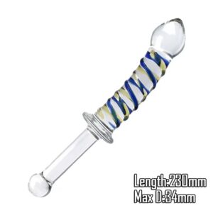Dương Vật Giả Cầm Tay Bằng Thủy Tinh Hai Đầu Kích Thích Hậu Môn, Âm Đạo