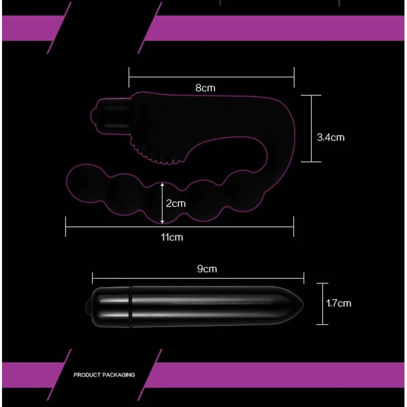 vibrirajuci analni vibrator power beads lovetoy crni 215 cm lvtoy00182 c full