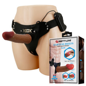 Dương Vật Giả Dây Đeo Prettylove Harness Briefs Multi Speed Vibration Starks