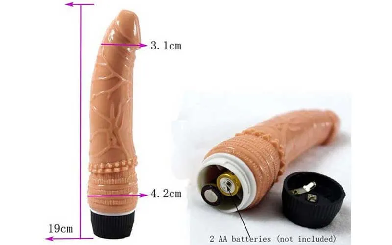 Dương Vật Giả Sweet 2 Pin Cong Rung Nhiều Chế Độ
