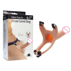 Dương Vật Giả Dây Deo Hollow Strap-On Silicon Curved Dong Rỗng Ruột