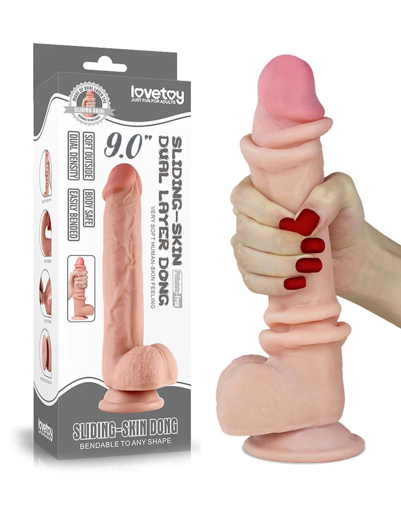 lovetoy sliding skin dildo 90 24 cm nude 07