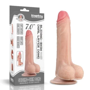 Dương Vật Giả Dildo Lovetoy 7.0" Sliding Skin Dual Layer Dong - Màu da
