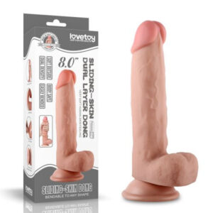 Dương Vật Giả Dildo Lovetoy 8.0" Sliding Skin Dual Layer Dong - Màu da