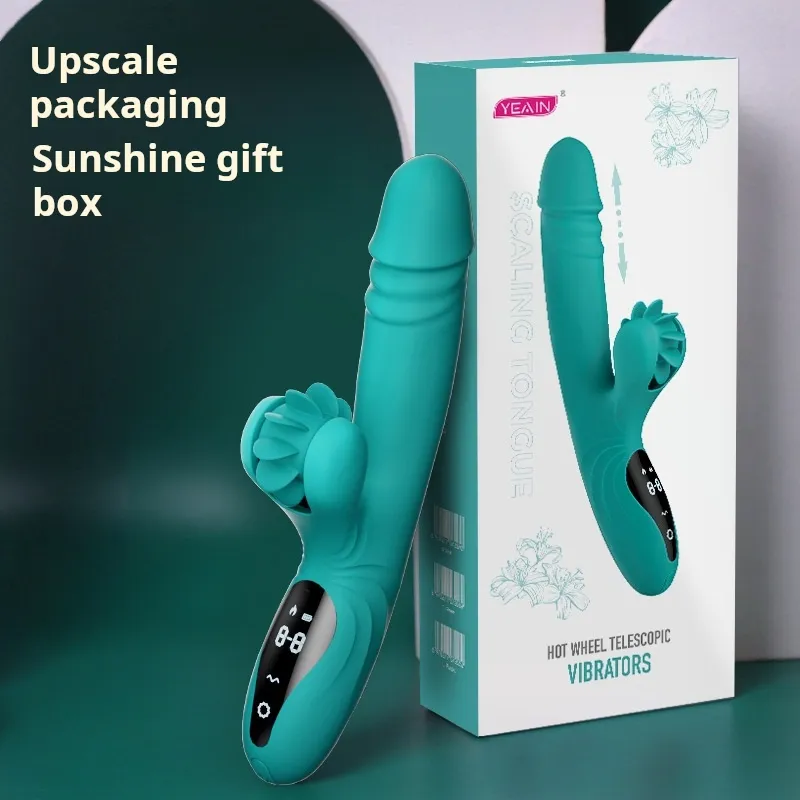 Tongue Licking Telescopic Vibrator Cannon Machine Silent Female Masturbation Device Adult Sex Toy 4