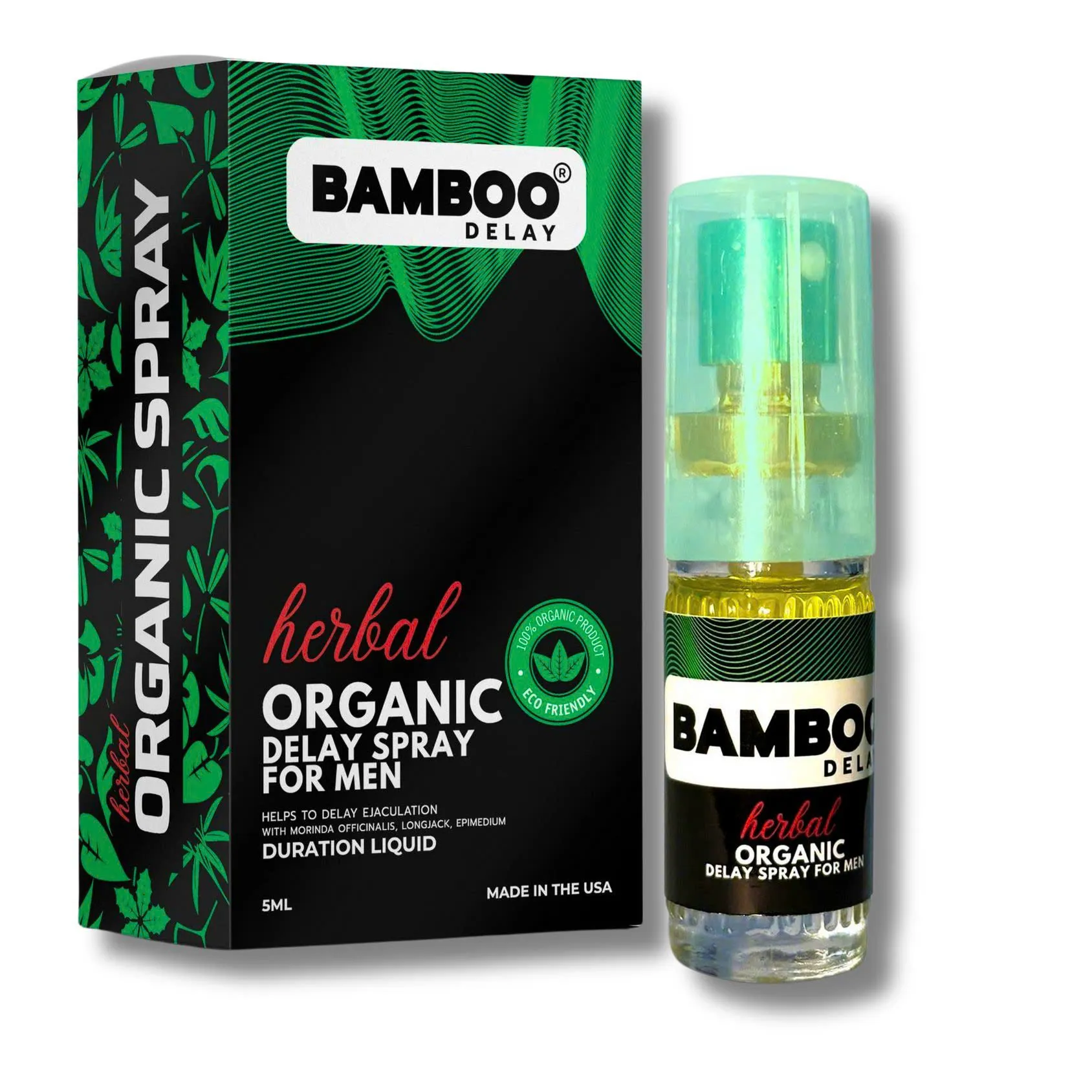 Chai Xịt USA Bamboo Herbal Organic Delay Spray For Men – Kéo Dài Thời Gian – 5ml