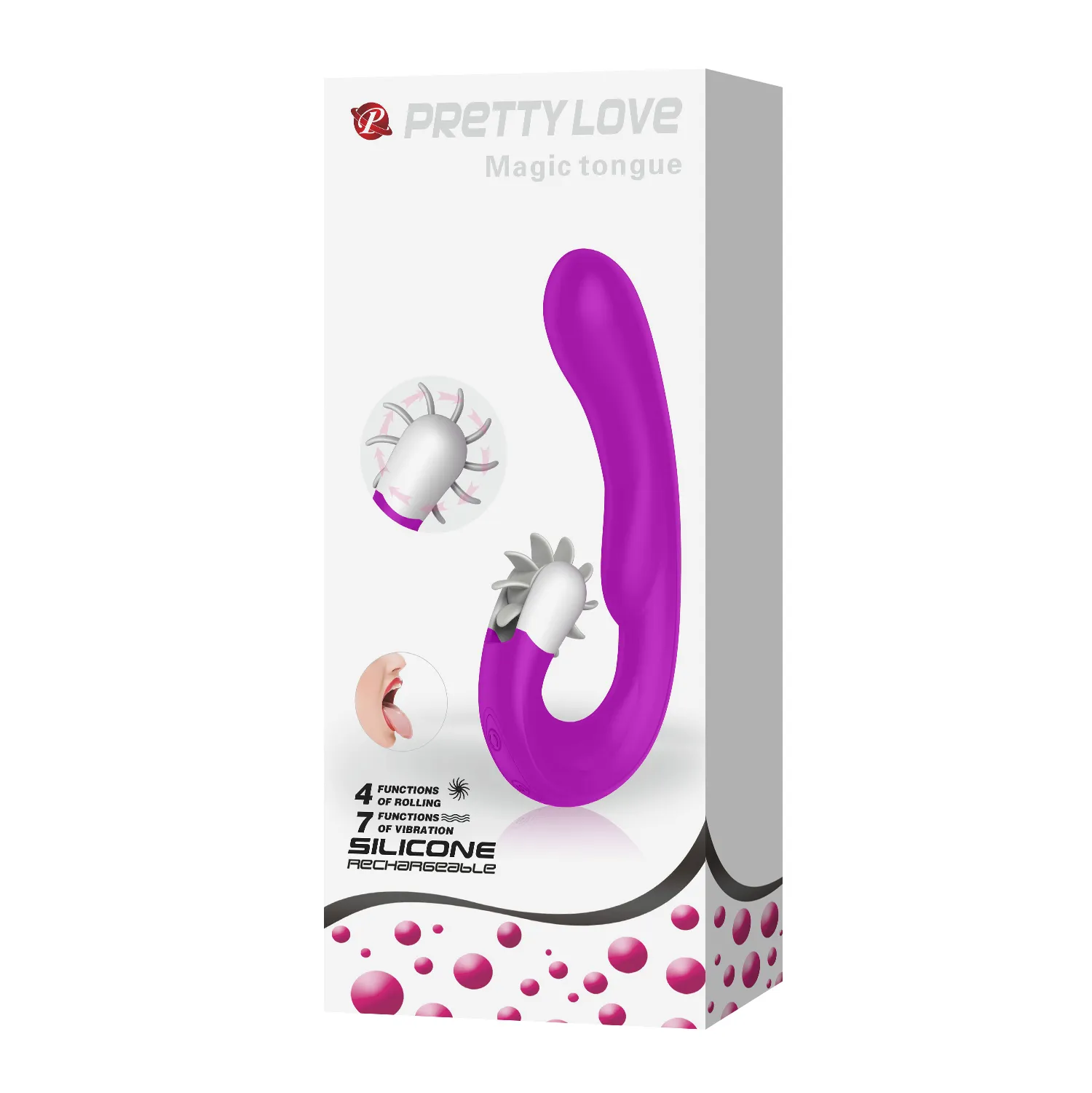 Dương Vật Giả Rung Hỗ Trợ Tăng Khoái Cảm Nam Nữ Pretty Love Magic Tongue