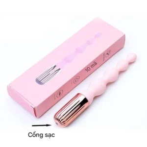 Thanh Rung Chuỗi Hạt Silicone Hồng Kích Thích Tăng Tiến Với 10 Chế Độ Rung