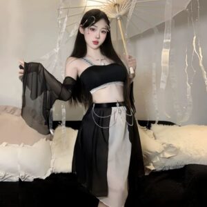 Váy Cosplay Cổ Trang Đen Quyến Rũ