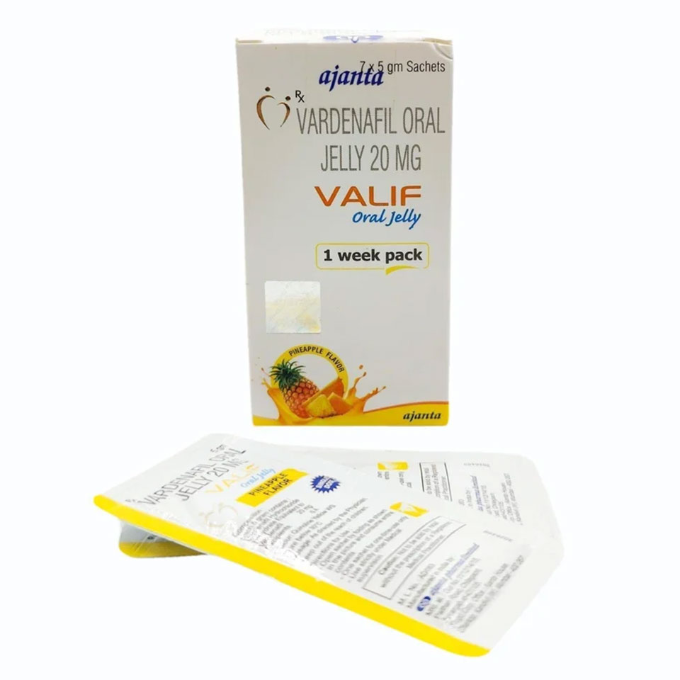 Thạch Trái Cây Vardenafil Valif Oral Jelly Vị Dứa 8 332das